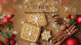  Presentation with christmas baking - Presentation theme with baking-of-christmas-cookies-decorative background and a coral colored foreground
