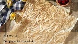  Presentation with parchment paper - Beautiful theme featuring baking-paper-with-food-ingredients backdrop and a coral colored foreground