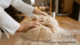  Presentation with process - Slide deck enhanced with baking-process-closeup-baker-hands background and a coral colored foreground