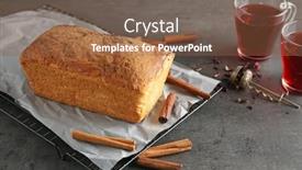  Presentation with baking cake - PPT layouts featuring baking-rack-with-delicious-cinnamon background and a tawny brown colored foreground