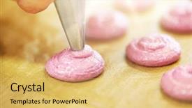  Presentation with pastry cream - Presentation design featuring baking sheet at pastry shop background and a yellow colored foreground