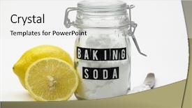  Presentation with baking soda - PPT theme having baking soda and lemon background and a white colored foreground