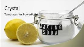  Presentation with baking soda - Colorful theme enhanced with baking soda and lemon backdrop and a white colored foreground
