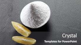  Presentation with baking soda - Theme consisting of baking soda and slice of lemon background and a dark gray colored foreground