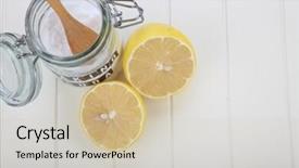  Presentation with baking soda - Amazing theme having baking soda vinegar and lemon backdrop and a  colored foreground