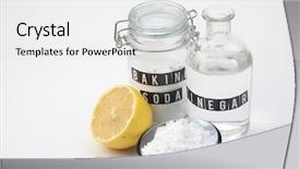  Presentation with baking soda - Theme enhanced with baking soda vinegar and lemon background and a white colored foreground