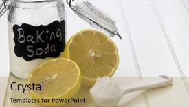  Presentation with baking soda - Amazing theme having baking soda vinegar and lemon backdrop and a  colored foreground