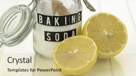  Presentation with baking soda - PPT layouts consisting of baking soda vinegar and lemon background and a  colored foreground