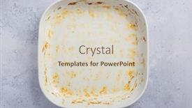  Presentation with burnt - Presentation design having baking-tray-or-casserole background and a soft green colored foreground