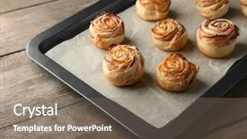  Presentation with puff pastry - Amazing PPT layouts having baking tray with apple roses backdrop and a  colored foreground