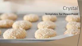  Presentation with baking cookies - Slides featuring baking tray with coconut cookies closeup background and a lemonade colored foreground
