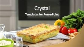  Presentation with banking comercial baking - Beautiful PPT theme featuring baking tray with tasty spinach backdrop and a dark gray colored foreground