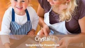 Presentation with baking cookies - PPT layouts with baking with the family - mother background and a coral colored foreground