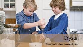  Presentation with birthday kids - Colorful PPT layouts enhanced with baking workshop for kids backdrop and a  colored foreground