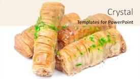  Presentation with middle east - Slide deck with baklava-isolated-on-white-dessert background and a yellow colored foreground