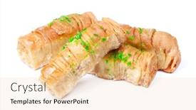  Presentation with middle east - PPT layouts having baklava-isolated-on-white-dessert background and a lemonade colored foreground