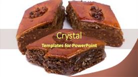  Presentation with walnut - Beautiful theme featuring baklava-with-walnut-sweet-food backdrop and a tawny brown colored foreground