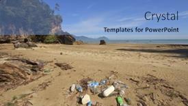  Presentation with plastic pollution - Beautiful PPT layouts featuring bako-national-park-malaysia backdrop and a light blue colored foreground