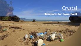  Presentation with plastic pollution - Colorful PPT theme enhanced with bako-national-park-malaysia backdrop and a teal colored foreground