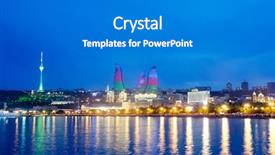  Presentation with international law of the sea - Beautiful PPT theme featuring baku azerbaijan at caspian sea backdrop and a gray colored foreground