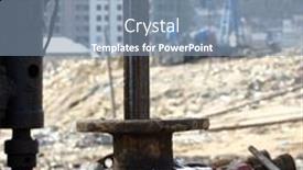  Presentation with drilling rig - Beautiful theme featuring baku-azerbaijan-feb-4 backdrop and a seafoam green colored foreground