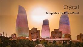  Presentation with height - PPT theme consisting of baku-azerbaijan-oct-3-2016 background and a coral colored foreground