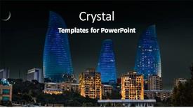  Presentation with towers - Slides enhanced with baku-azerbaijan-oct3-2016-moon background and a black colored foreground