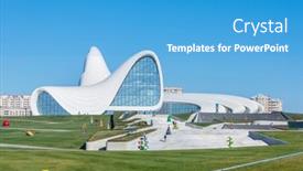  Presentation with award - Presentation theme consisting of baku-december-27-heydar-aliyev background and a teal colored foreground