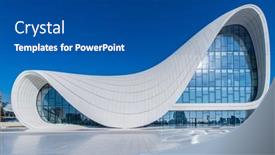  Presentation with award - Amazing presentation theme having baku-december-27-heydar-aliyev backdrop and a ocean colored foreground