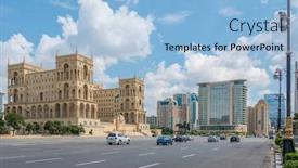  Presentation with government - Presentation design featuring baku-july-18-2015-government background and a light blue colored foreground