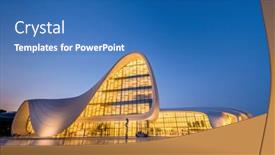  Presentation with award - Beautiful theme featuring baku-july-20-heydar-aliyev backdrop and a teal colored foreground