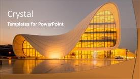  Presentation with award - Cool new PPT layouts with baku-july-20-heydar-aliyev backdrop and a gray colored foreground