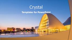  Presentation with award - Amazing PPT theme having baku-july-20-heydar-aliyev backdrop and a teal colored foreground