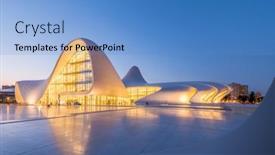  Presentation with award - Slide set enhanced with baku-july-20-heydar-aliyev background and a teal colored foreground