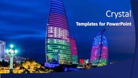  Presentation with towers - Slide deck featuring baku-march-9-2014-flame background and a royal blue colored foreground