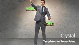  Presentation with find - Slide deck with balance between home and work background and a gray colored foreground