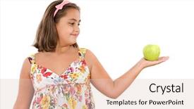  Presentation with tree spring flowers apple flowers - Amazing slides having balance diet kids - adorable girl with flowered dress backdrop and a  colored foreground