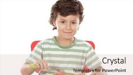  Presentation with child mental health - Colorful slides enhanced with balance diet kids - healthy child eating backdrop and a lemonade colored foreground