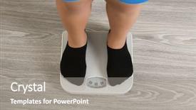  Presentation with balance - PPT layouts enhanced with balance diet kids - legs of overweight boy standing background and a gray colored foreground