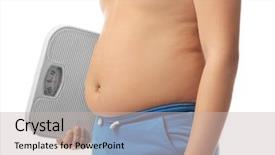  Presentation with balance diet - Audience pleasing PPT layouts consisting of balance diet kids - overweight boy with scales backdrop and a soft green colored foreground