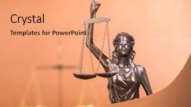 Presentation with justice - Amazing PPT theme having balance due - statue of justice law concept backdrop and a  colored foreground