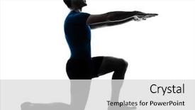  Presentation with workout - Amazing PPT layouts having balance exercise - one caucasian man exercising bosu backdrop and a  colored foreground