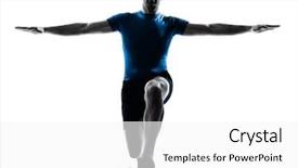  Presentation with workout - Slides having balance exercise - one caucasian man exercising workout background and a white colored foreground