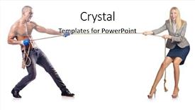  Presentation with tug of war sport - Beautiful PPT theme featuring balance gender - tug of war concept isolated backdrop and a white colored foreground