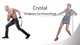  Presentation with gender war - Slide deck consisting of balance gender - tug of war concept background and a white colored foreground