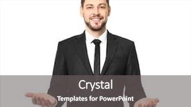  Presentation with balance - Colorful presentation enhanced with balance gesture on white background backdrop and a dark gray colored foreground