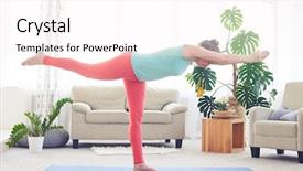  Presentation with balancing heart and brain - Colorful presentation theme enhanced with while standing on one leg backdrop and a  colored foreground