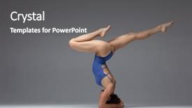 Presentation with benefits of yoga - PPT layouts having human body spiritual - young beautiful yoga woman is background and a dark gray colored foreground