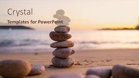  Presentation with stone balance - Presentation design having balance-pebble-stone background and a lemonade colored foreground