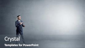  Presentation with empty space dance studio - Slide set featuring balance power - small karate man fighting background and a gray colored foreground